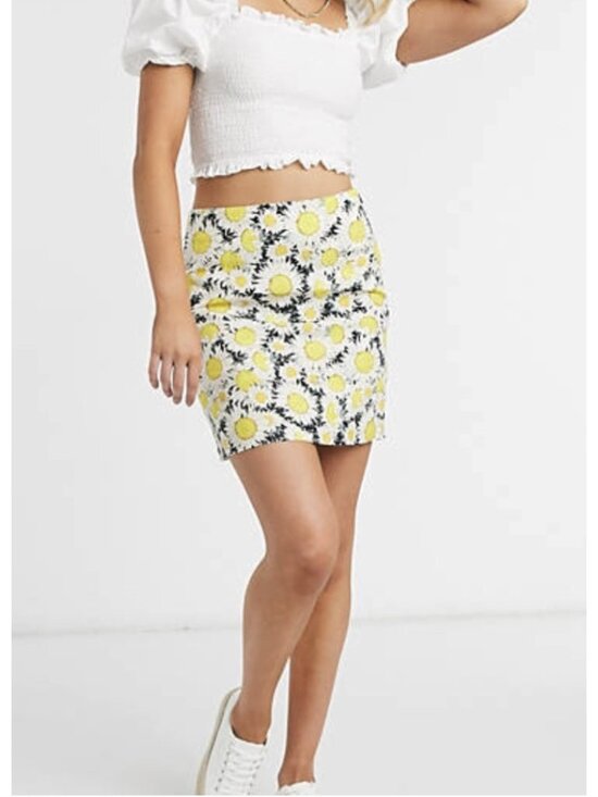 & Other Stories Dresses & Skirts - & OTHER STORIES Linen Blend Sunflower Mini Skirt US 6 Coquette Boho Summer Y2K